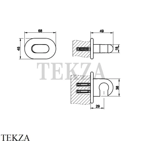 Gessi Gossia Держатель для душевой лейки 33757-299, Black XL