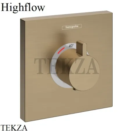 Hansgrohe ShowerSelect Highfow Термостат для душа, внешняя часть, квадрат 15760140, Brushed Bronze