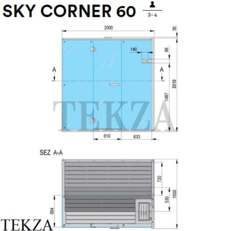 Effegibi SKY CORNER 60 Сауна домашняя финская или BIO SA55400020