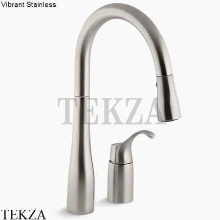 Kohler Simplice Смеситель для кухни с выдвижным душем K-647-CP, хром глянец