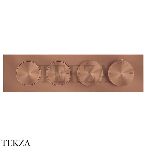 Gessi Origini MATERIC Термостат для душа 2 потока с кнопками, внешняя часть 66222-708, Copper Brushed