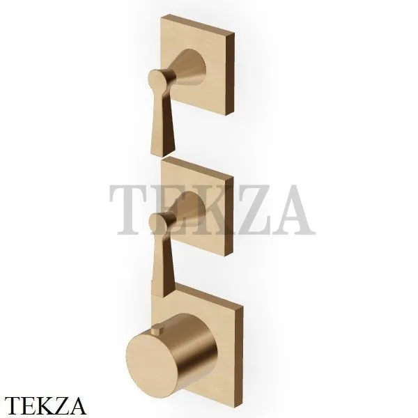 Zucchetti Bellagio Термостат для душа, 2 выхода, внешняя часть ZB2802.P31, brushed british gold PVD