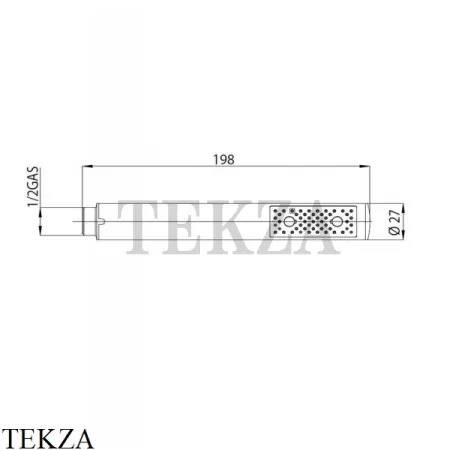 Bossini ZEN Ручная лейка стержневая, 1 режим B00250.073, черный матовый
