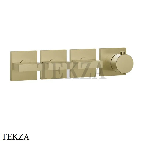 Gessi Rettangolo shower Термостат на 3 потока, внешняя часть 44336-727, Brushed Brass