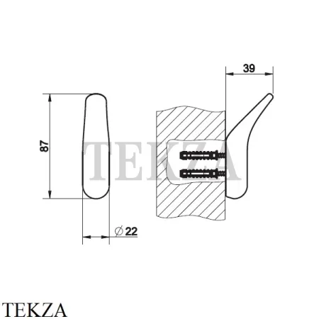Gessi Goccia Крючок для халата и полотенец 38121-125, Copper Brushed