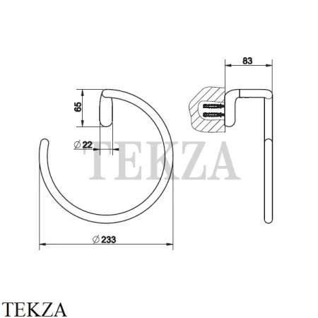 Gessi Goccia Полотенцедержатель-кольцо 38109-123, Copper глянец