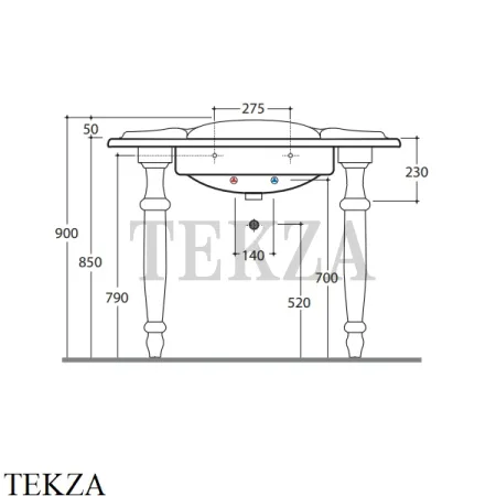 Globo Paestum Ножка для раковины керамическая (1 шт) PA075BI, белый глянец