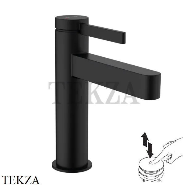 Hansgrohe FINORIS Смеситель для раковины 110, с донным клапаном Push-Open 76023670, черный матовый