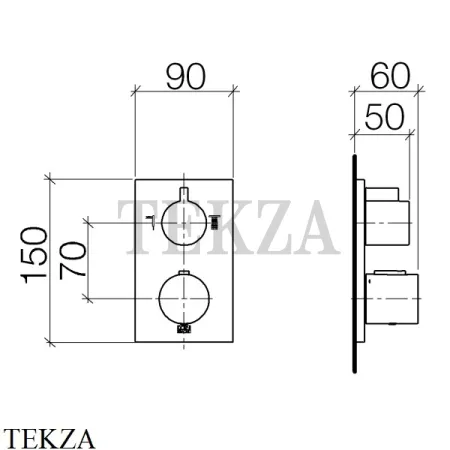 Dornbracht Symetrics xTOOL Термостат для душа, 2 потока, внешняя часть 36426670-08, платина глянец