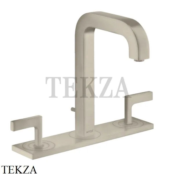 Axor Citterio Смеситель для раковины на 3 отверстия 170, с донным клапаном 39136820, Brushed Nickel