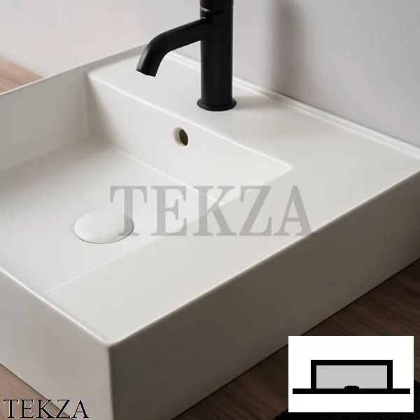 Cielo ENJOY Раковина накладная прямоугольная, с переливом EJLA50, белый глянец