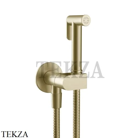 Gessi Гигиенический душ с запорным клапаном, выводом воды и держателем 45126-727, Brushed Brass