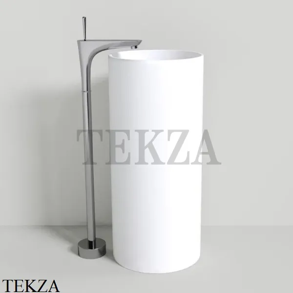 NT Bathroom NT608 Раковина напольная слив в стену, из литого камня Solid Surface, белый матовый