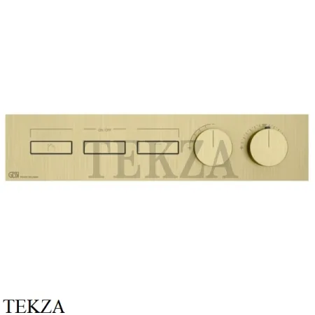 Gessi HI-FI Термостатический смеситель на 3 потока, внешняя часть 63014-727, Brushed Brass PVD