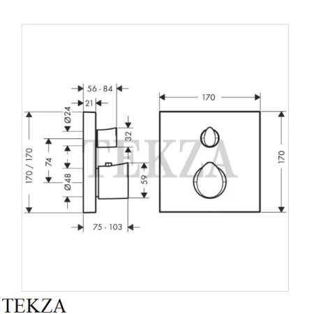 Axor Starck Organic Термостат для душа, 1 выход, внешняя часть 12715000, хром глянец