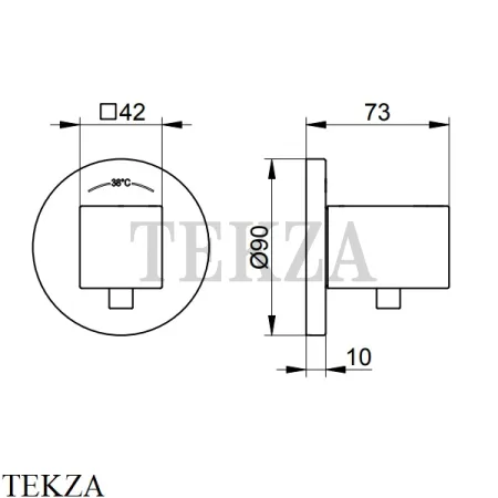 Keuco EDITION 90 Термостатический смеситель для душа, внешняя часть 59053010001, хром глянец