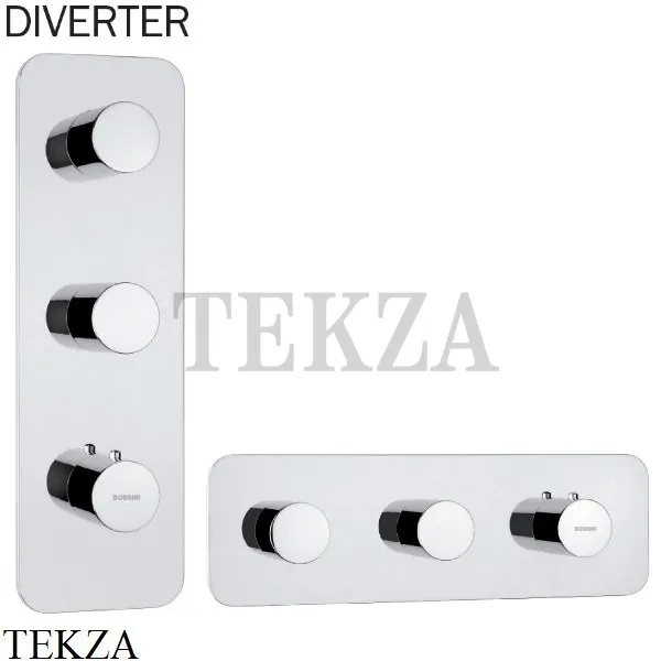 Bossini OKI Термостат для душа на 2, 3 потока, внешняя часть Z031204.030, хром глянец