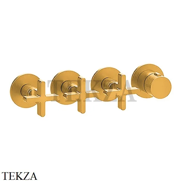 Gessi INCISO SHOWER Термостатический смеситель, 3 потока, внешняя часть 58436-246, Gold PVD