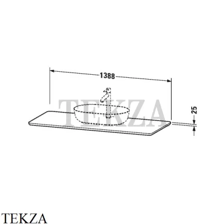 Duravit LUV Столешница из массива дерева на тумбу, американский орех