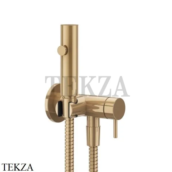 Gessi Гигиенический душ со смесителем, выводом воды и держателем 45131-735, Warm Bronze PVD