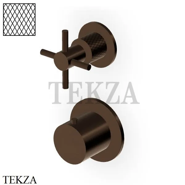 Zucchetti Helm Diagonal Термостат для душа на 1 поток, внешняя часть ZHM801.XP21G3, brushed chocolate PVD