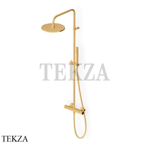 Zucchetti Pan Душевая колонна с термостатом и гарнитуром ZT7788.C40, золото глянец