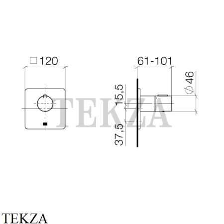 Dornbracht LULU Термостат для душа на 1/2, внешняя часть 36501710-00, хром