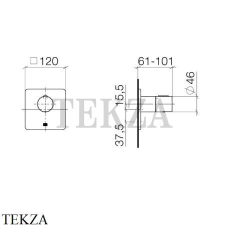 Dornbracht LULU Термостат для душа на 1/2, внешняя часть 36501710-00, хром глянец