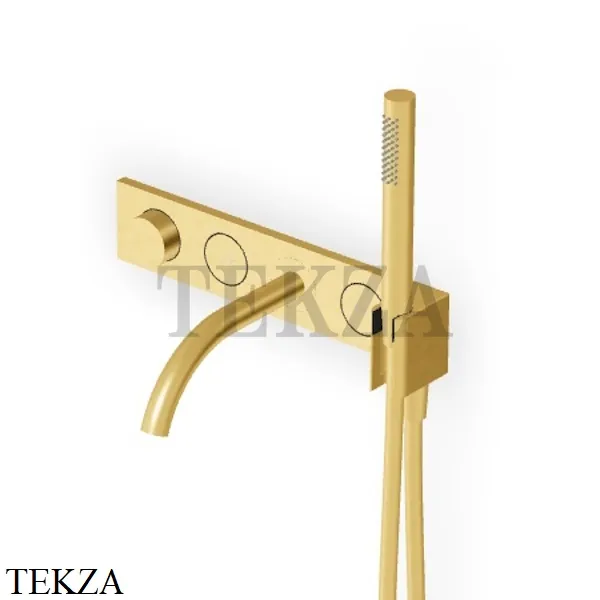 Zucchetti Hoop Термостат для ванны с гарнитуром, внешняя часть ZHO786.P41, brushed gold PVD