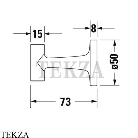 Duravit Starck T Крючок для халата и полотенца 0099291000, хром глянец