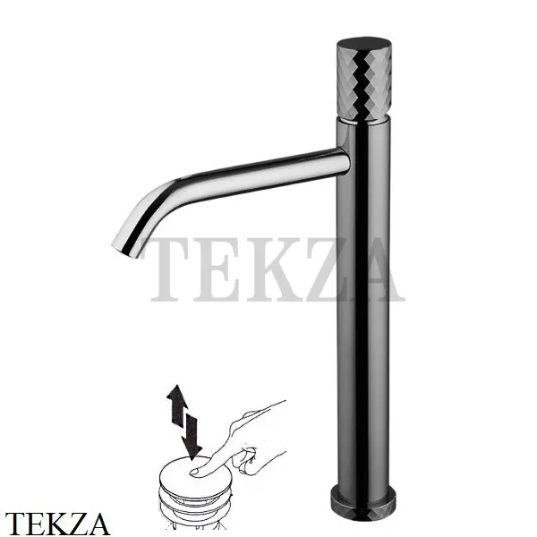 FIMA Carlo Frattini Spillo TECH X Смеситель для раковины, с донным клапаном F3031T/HXSXCN, Black chrome
