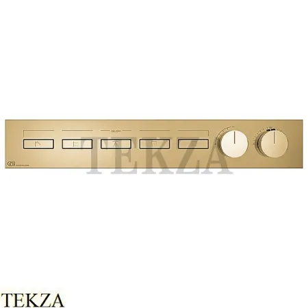 Gessi HI-FI Термостатический смеситель на 5 потоков, внешняя часть 63018-727, Brushed Brass PVD