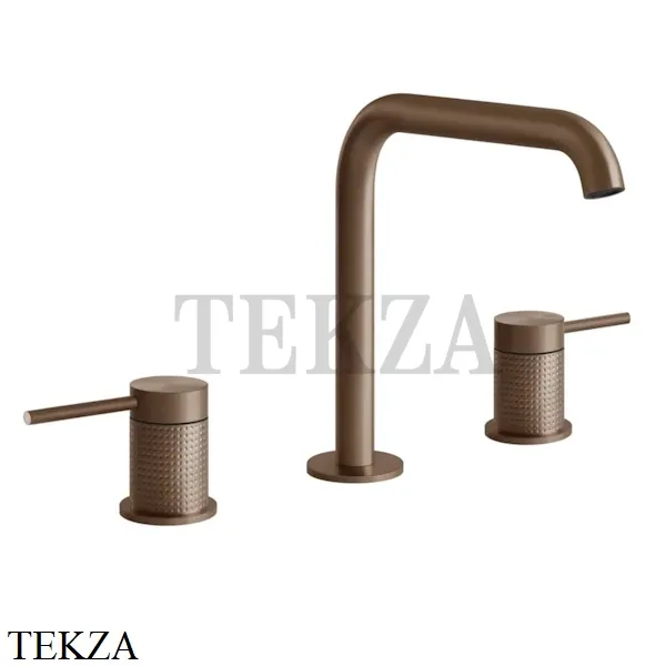 Gessi 316 CESELLO Смеситель для раковины на 3 отв, без сливного гарнитура 54412-708, Copper Brushed