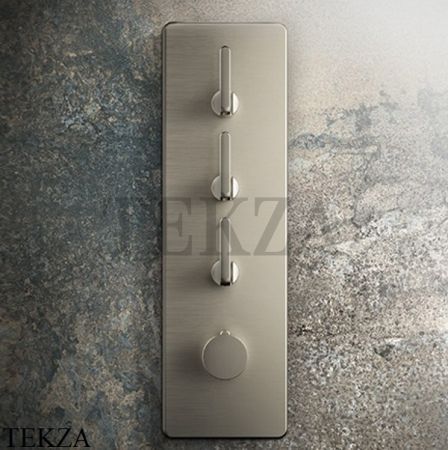 Gessi INCISO SHOWER Термостатический смеситель, 3 потока, внешняя часть 58136-149, Finox Brushed Nickel