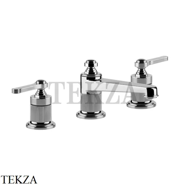 Gessi VENTI20 Смеситель для раковины на 3 отверстия низкий, с донным клапаном 65011-031, хром глянец