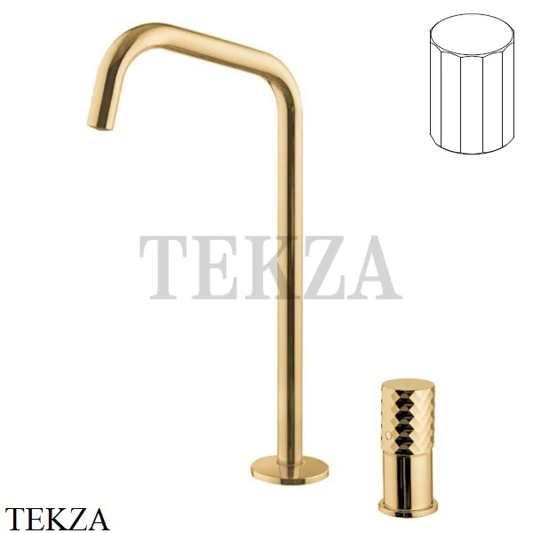 FIMA Carlo Frattini Spillo TECH V Смеситель для раковины, с донным клапаном F3271TNDVOS, Brushed gold