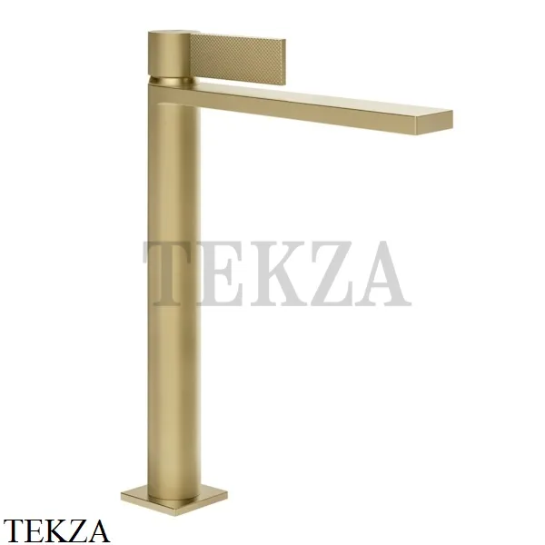 Gessi Inverso Diamantato Смеситель для раковины высокий, с донным клапаном 73653-727, Brass Brushed