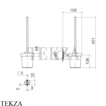Dornbracht VAIA Ершик для унитаза настенный 83900809-00, хром глянец