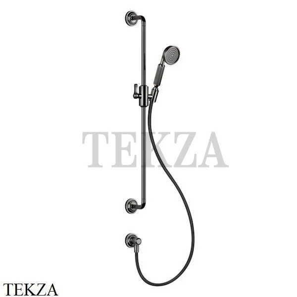 Gessi VENTI20 Штанга в комплекте с душевой лейкой, шланг, вывод 65142-706, Black Metal