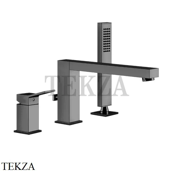 Gessi RETTANGOLO K Смеситель для ванны на 3 отверстия 53037-706, Black Metal