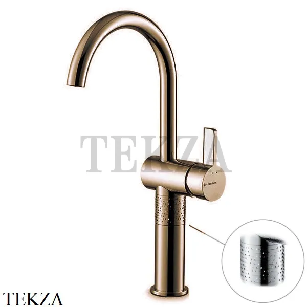Newform Blink Chic luxury Смеситель для раковины высокий, без гарнитура 71115.31.023, Brushed bronze