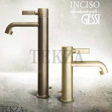 Gessi INCISO Смеситель для раковины низкий, с донным клапаном 58001-149, Finox Brushed Nickel