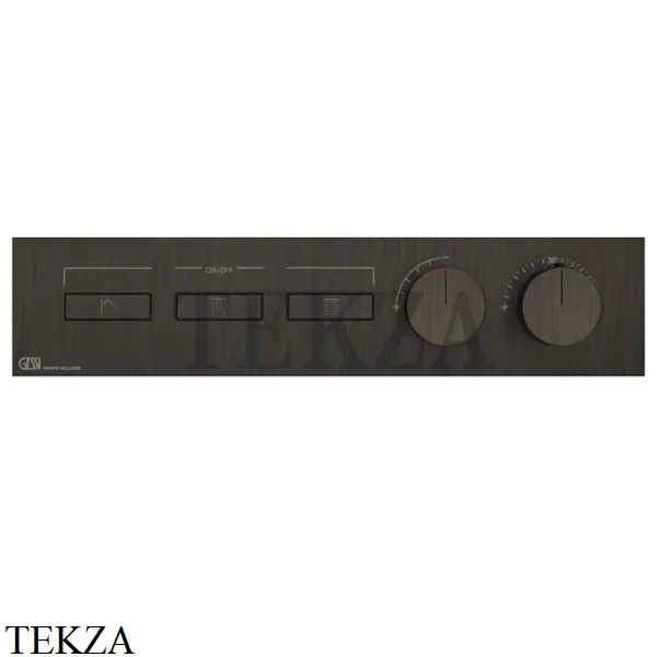 Gessi HI-FI Термостатический смеситель на 3 потока, внешняя часть 63014-187, Aged Bronze