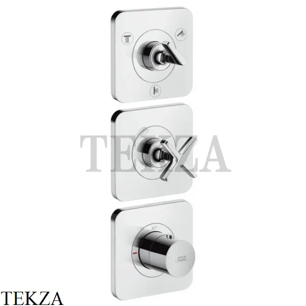 Axor Citterio E Термостат для душа, 3 потребителя, внешняя часть 36704000, хром глянец