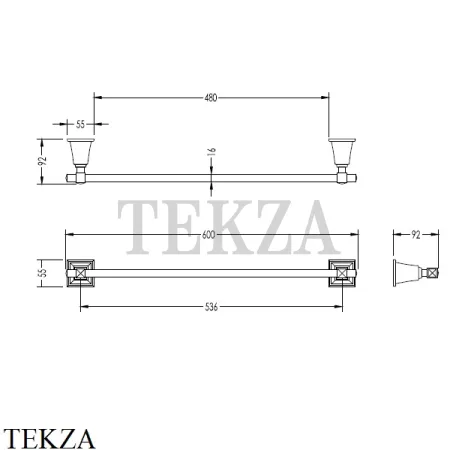 Devon&Devon TIME Полотенцедержатель-штанга TM308CR, хром глянец