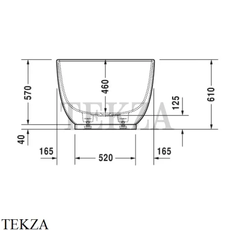 Duravit LUV Ванна овальная отдельно стоящая, с двумя наклонами для спины 700434000000000, акрил, белый глянец
