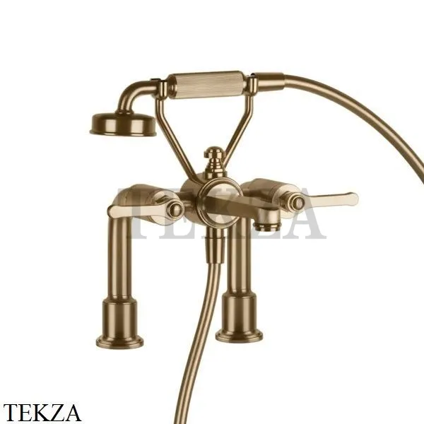 Gessi VENTI20 Смеситель для ванны на борт с гарнитуром 65115-726, Warm Bronze Br.