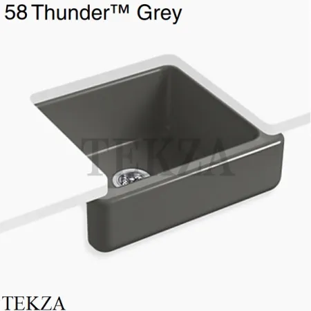 Kohler Whitehaven Мойка для кухни встраиваемая снизу с узким фартуком K-5664-0, чугун, белый глянец