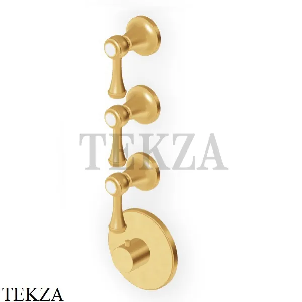 Zucchetti Agora Classic Термостат для душа, 3 выхода, внешняя часть ZAL661.C41, brushed gold