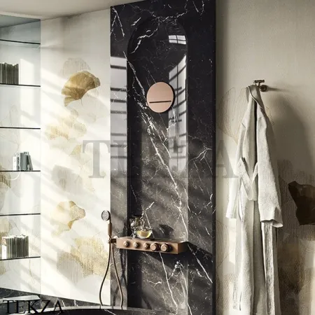 Gessi CASCATA Каскадный излив настенный круглый 65295-707, Black Metal Brushed